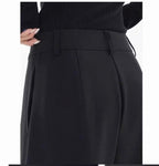 Layered Wrap-Front Wide-Leg Tailored Pants