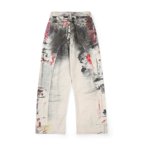 Acne Studios – 1996 Abstract Paint Print Cargo Jeans
