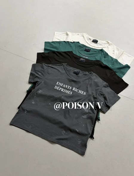 ERD Boxy Distressed Short Sleeve Tshirt