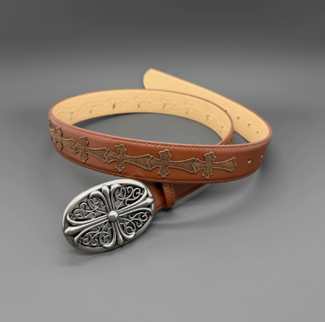 Chrome Hearts Brown Leather Belt