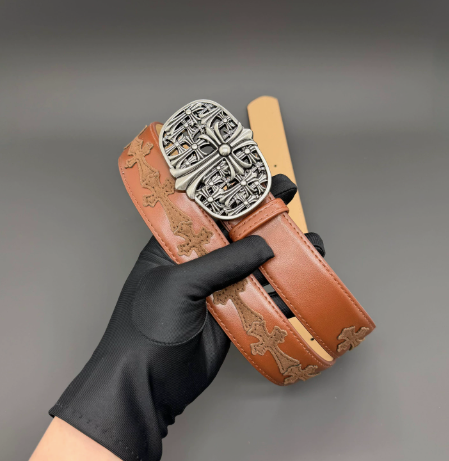 Chrome Hearts Brown Leather Belt