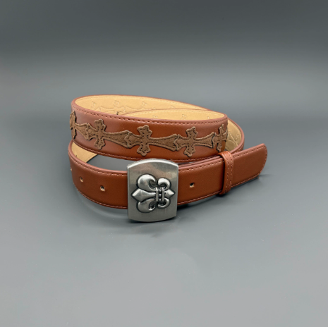 Chrome Hearts Brown Leather Belt