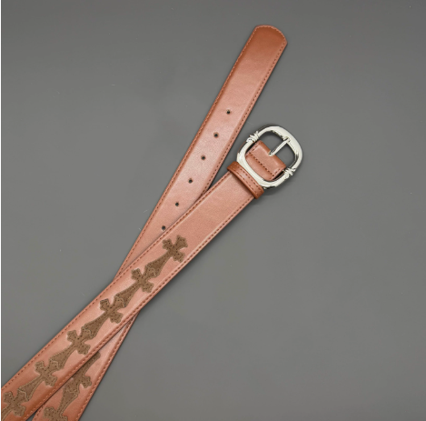 Chrome Hearts Brown Leather Belt