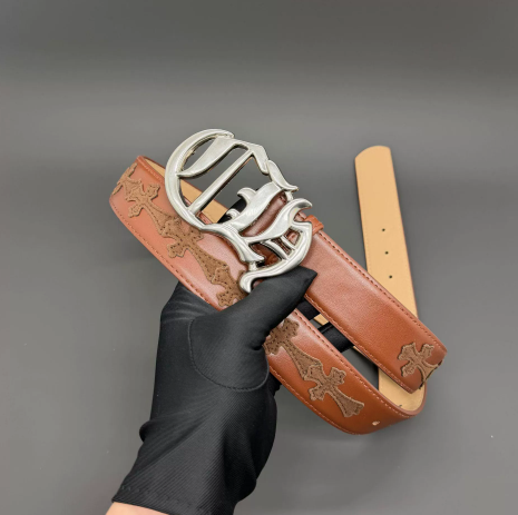 Chrome Hearts Brown Leather Belt
