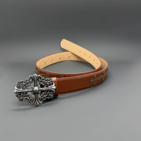 Chrome Hearts Brown Leather Belt