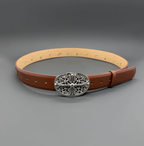 Chrome Hearts Brown Leather Belt