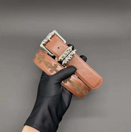 Chrome Hearts Brown Leather Belt