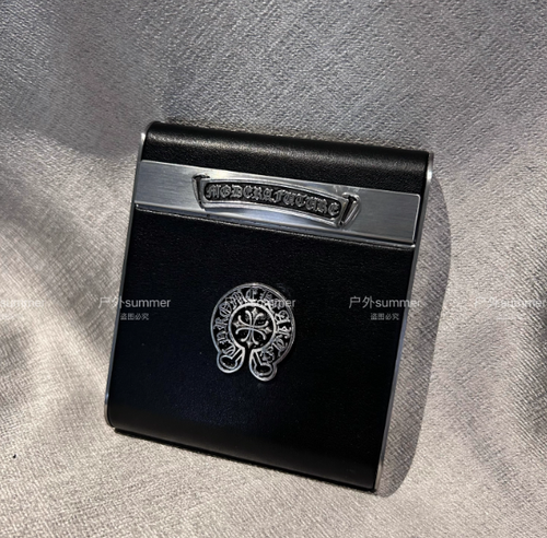 chrome hearts cigarette holder Belt Pouch Case Small Bag Black Leather Silver Cross B Chrome Hearts Cigarette Case |